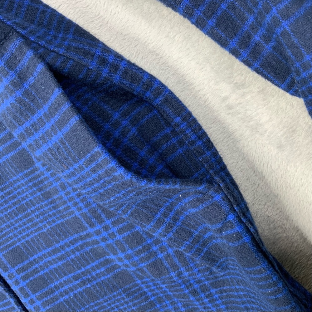 L.L. Bean Signature Blue/Black Button down Plaid 4 Pocket Tunic. Size Medium Reg - Picture 5 of 7